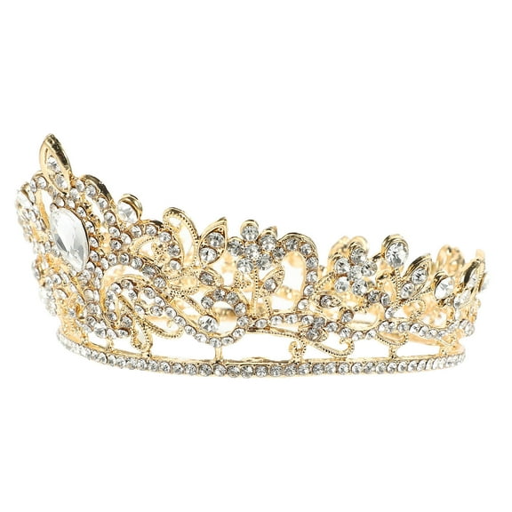 LEORX Delicate Bride Crown Wedding Accessory Golden Alloy 1Set