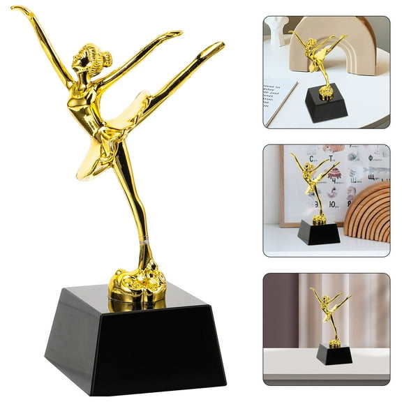 LEORX Delicate Dance Trophy Award Model Golden Plastic Encouragement Shows 1Pack