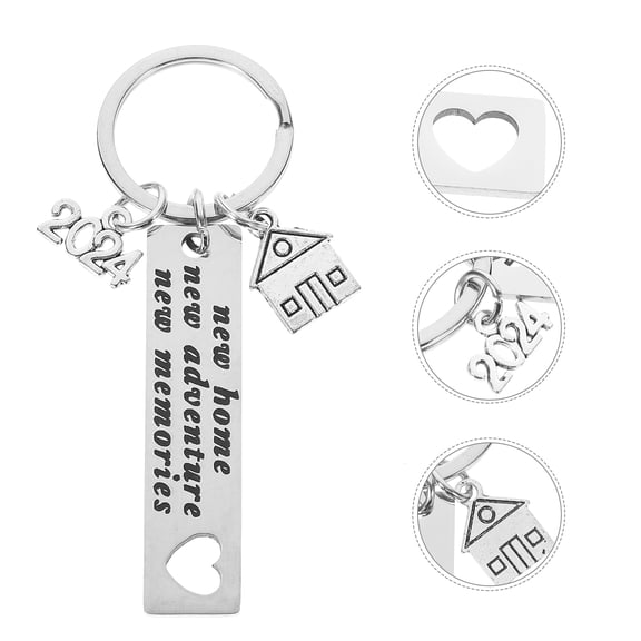 LEORX Delicate Design House Shaped Keyrings Stainless Steel 1Set for Women and Friends