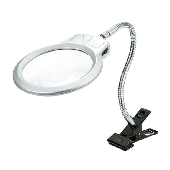 LEORX Desk Lamp With Glass Clip-On Metal Battery-Powered Study Light For Reading