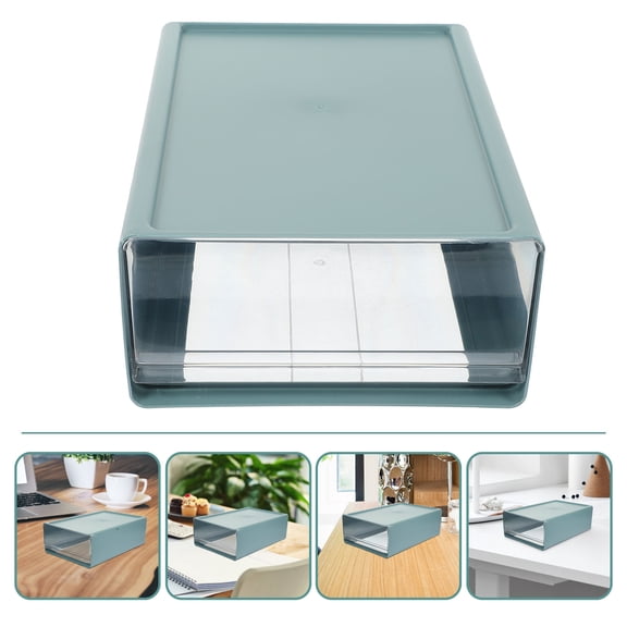 LEORX Desktop Organizer Blue PET Organization Home Use 1 Set
