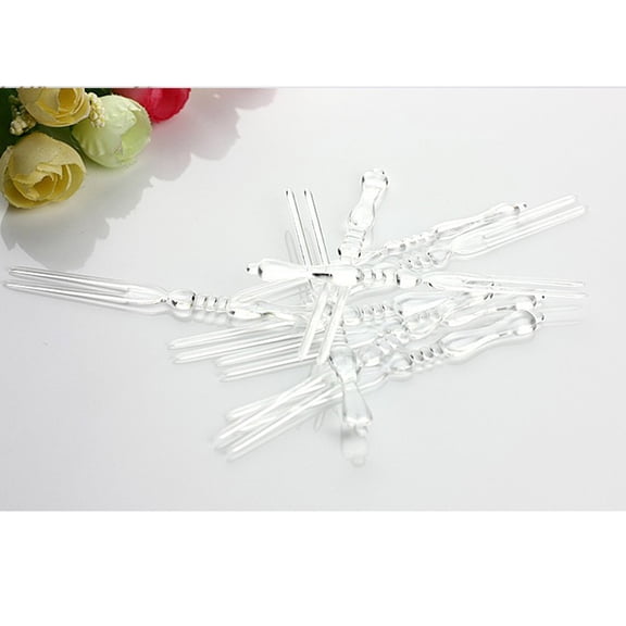 LEORX Disposable Plastic Fruit fork for Eating Food Lightweight and Hygienic Good Gift for Kids Transparent 250PCS
