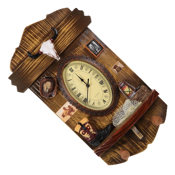 LEORX Distressed Wall Clock Decorative Wood Wall Clock House Decor Friends 1Pcs