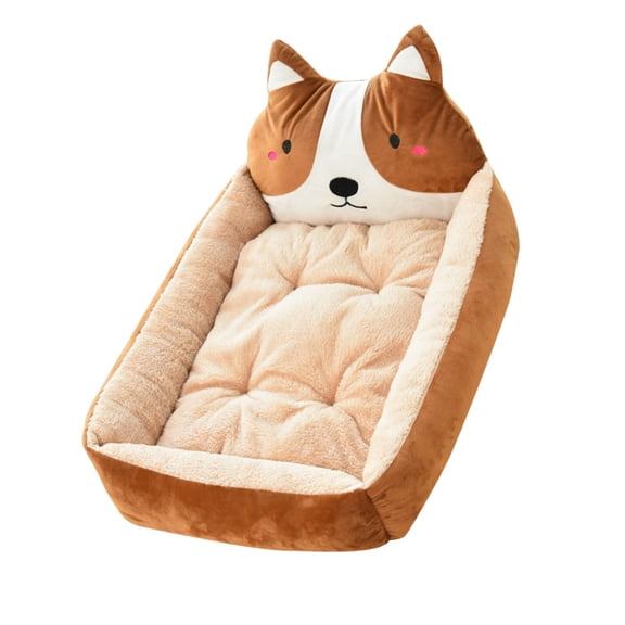 LEORX Dog Beds for Small Dogs Comfortable Sleeping Plush Coffee 1Pack