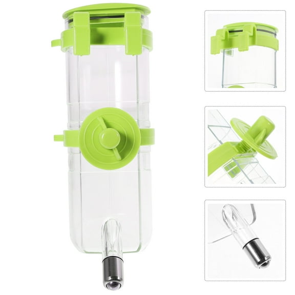 LEORX Pet Hanging Feeder Leak-Proof Green ABS for Comfortable Drinking