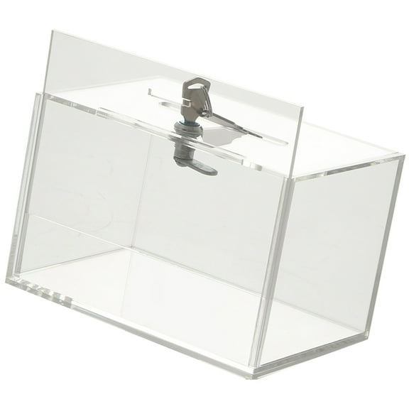 LEORX Transparent Acrylic Donation Box with Lock for Home Use Multi Functional Suggestion and Ballot Box