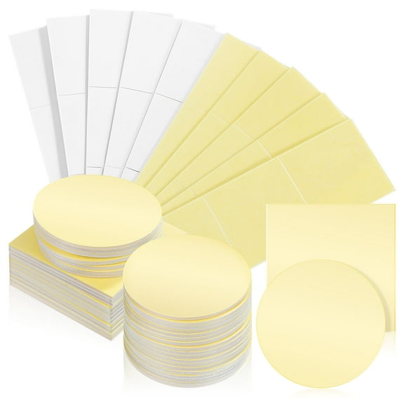 LEORX Double Sided Self-Adhesive Dot Sticker Light Yellow 60Pcs 1.6In X 1.6In