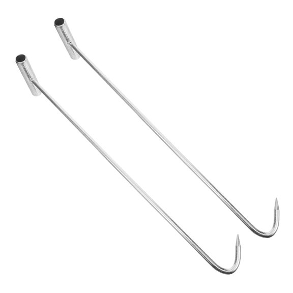 LEORX Drain Cover Hook 2Pcs T-Shaped Galvanized Steel For Manhole Cover Lifter 50.00X9.30X6.50Cm