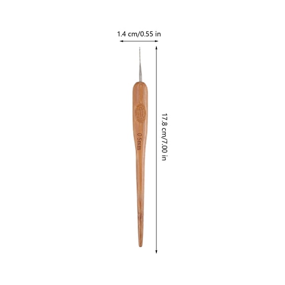 LEORX Reusable Crochet Needle with Wood Handle for Hair Braiding and Dreadlocks Styling