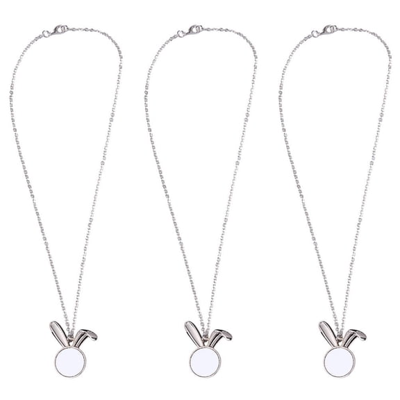 LEORX Durable Alloy Silver Necklace for Decor with HighClass Chain and Bunny Design 3pcs