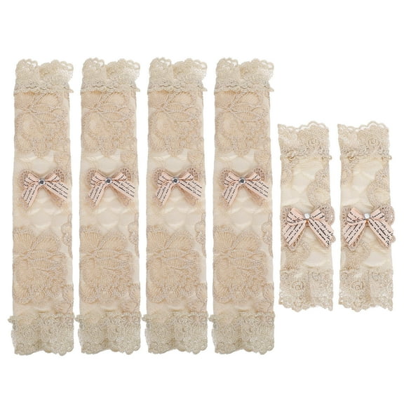 LEORX Durable Beige Fridge Handle Covers for Home Use Soft Cloth Protection against Stains and Fingerprints 6pcs