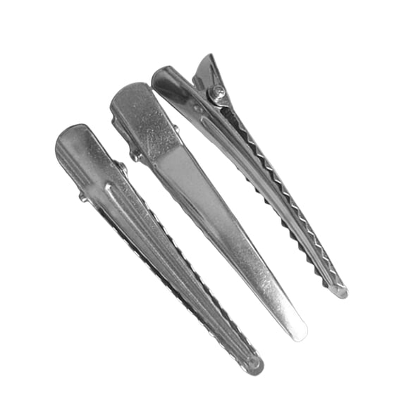 LEORX Durable Silver Steel Metal Alligator Clips for Women's Hairpins Perfect for Weddings Parties and Daily Use 100pcs 6cm
