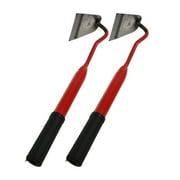 LEORX Sturdy Red Hand Hoes for Garden Work - High Carbon Steel, Portable 2Pcs
