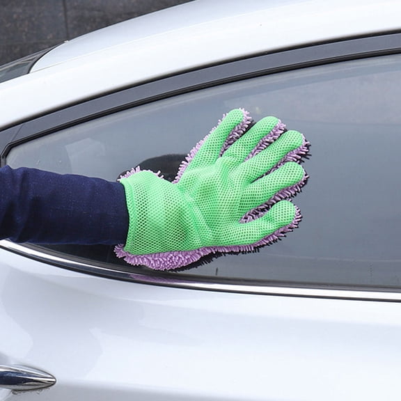 LEORX Durable Violet Microfiber Car Wash Mitt with DoubleSided Design for and Easy Cleaning
