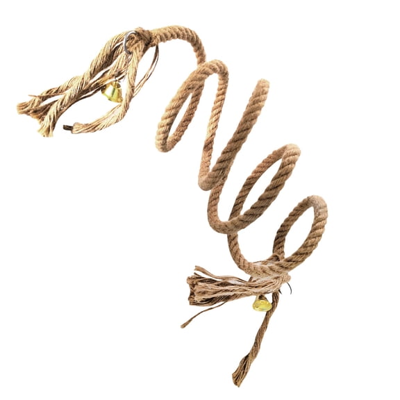 LEORX 1Pc Safe Yellow Parrot Climbing Rope Plaything with Bells for Macaw and Grey Parrots