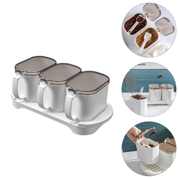 LEORX Dust-proof Spice Canisters Kitchen Condiment Pots High Temperature 1 Set
