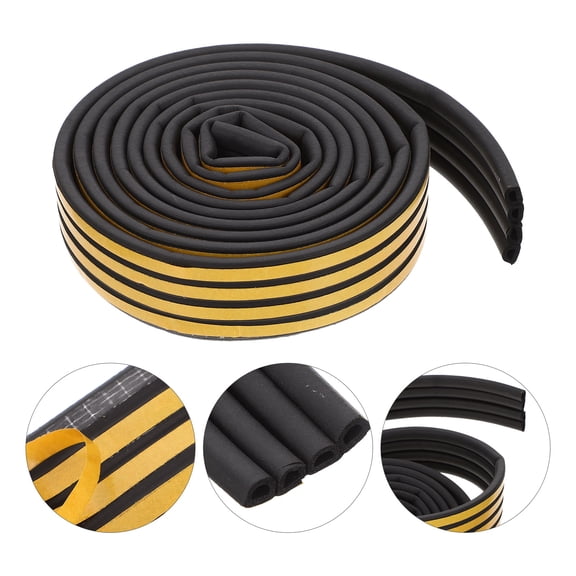 LEORX Dustproof Door Soundproofing Strip Black Propylene 1Set
