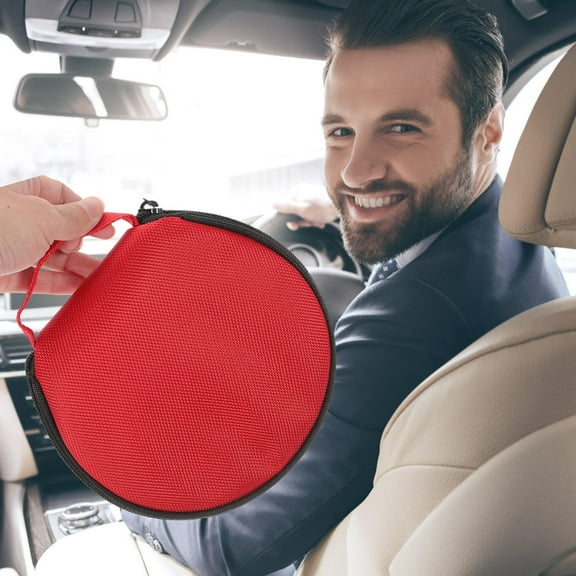 LEORX Dvd Holder Organizer 1Pack Simple Design Red Color Compact Size 6 3 Inches Diameter