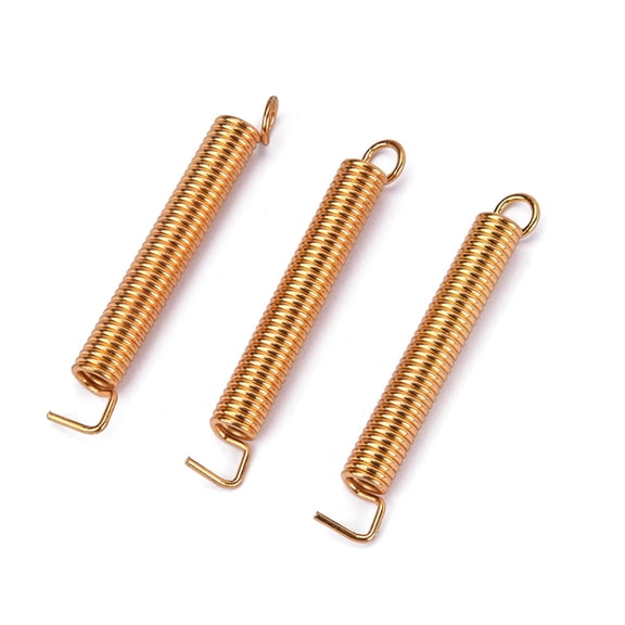 LEORX Electric Guitar Tremolo Bridge Springs 3Pcs Golden for Tension Adjustment 6.55x0.97x0.8cm