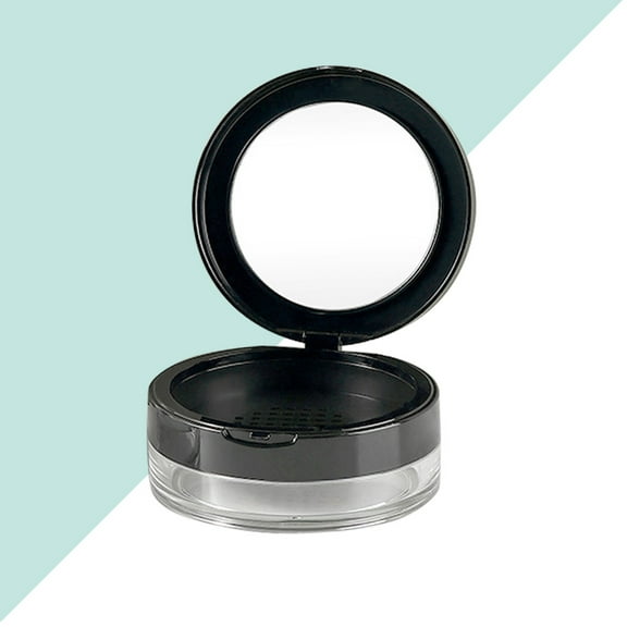 LEORX Empty Travel Powder Container Black Plastic Simple Storage 1Pack