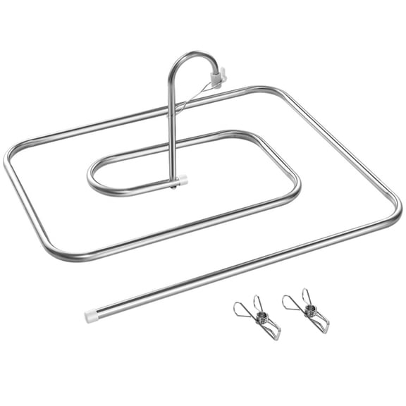 LEORX 1Set Stainless Steel Spiral Quilt Rack for Home with Clips Space Saving Drying Hanger