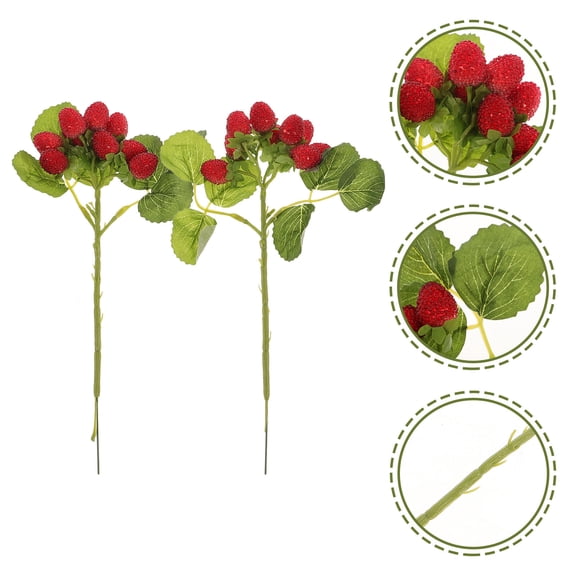 LEORX Lifelike Red Bayberry Fruits, Premium Plastic Home Decor Bouquet, 2Set