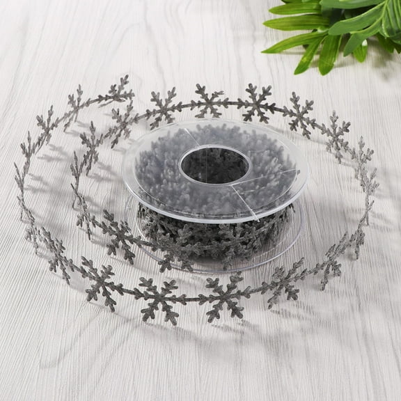 LEORX Felts Snowflake Trim Ribbon Polyester Gray 1Pcs for Christmas Tree Embellishment Party Supplies