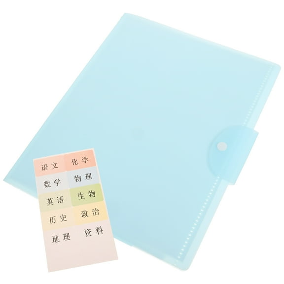 LEORX Portable Receipts Folder A3 Examination Paper Organizer Blue Plastic 1 Set
