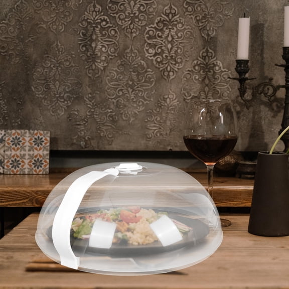 LEORX 4Pcs Plastic Food Covers White Kitchen Supply Food Protectors with Handle