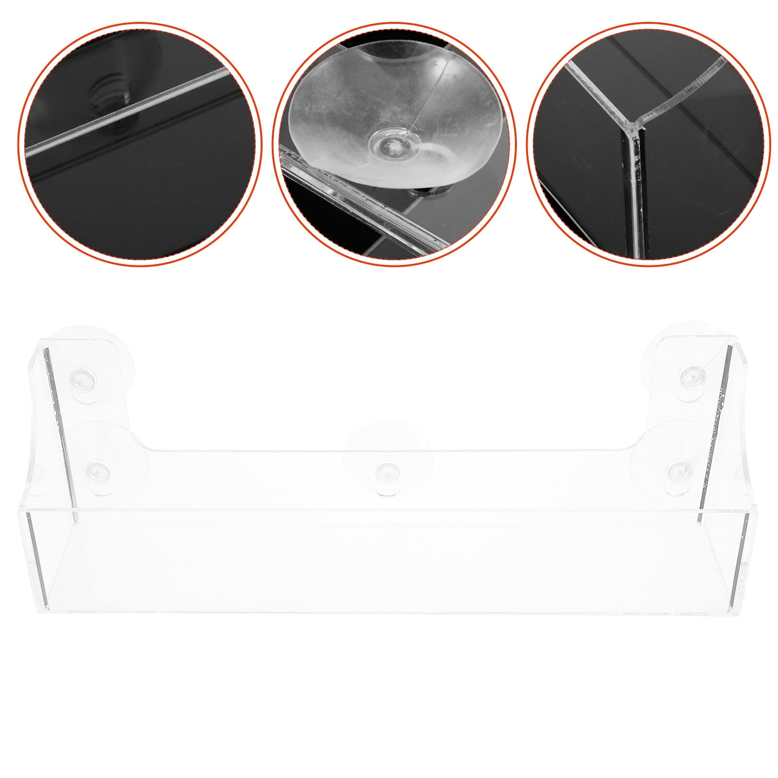 LEORX Fridge Accessory 1Pack Acrylic Shelf With Suction Cup 36.50X12.00X8.50CM For Item Display