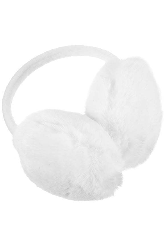Furry Earmuff 1Pack White Plush Ear Warmer for Women New Year present