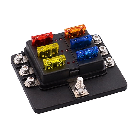 LEORX Fuse Block Fuse Box Black Plastic for Electrical Wiring 1Pcs