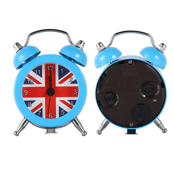 LEORX Desk Alarm Clock Desktop Clock Metal Shell Blue 1Pack