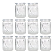 LEORX Glass Yogurt Bottles for Storage Transparent and with 10pcs Portable
