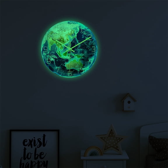LEORX Glow in Dark Clock Acrylic Time Telling Home Decoration for Kitchen Office Living Room 1 Set