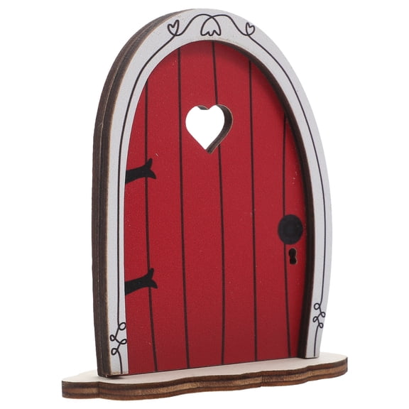 LEORX Elf Fairy Doors Decorations Red Wood 1Pcs