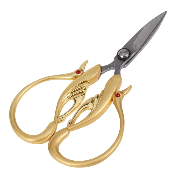 LEORX Golden Embroidery Scissors for Art Work Stainless Steel Blades Comfortable Handles 3.5 Inches