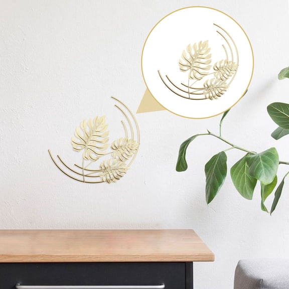 LEORX Golden Leaf Wall Decoration Iron Wall Sculpture for Office 1Set