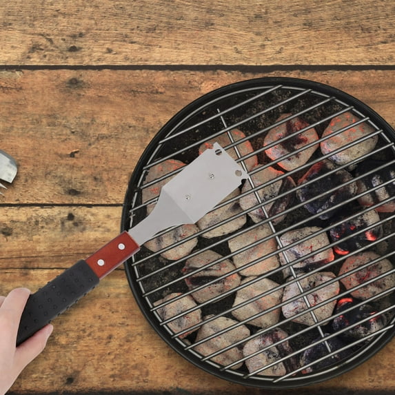 LEORX Sturdy Grill Cleaning Brush Red for Housework Rope for Hanging 1Set