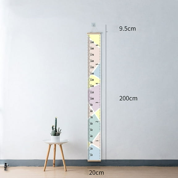 LEORX Growth Chart Ruler Wood and Canvas Macaron 1Pcs for Bedrooms