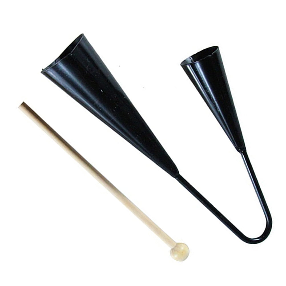 LEORX Handheld Agogo Bell Samba Instrument with Two Pitches Wooden ...