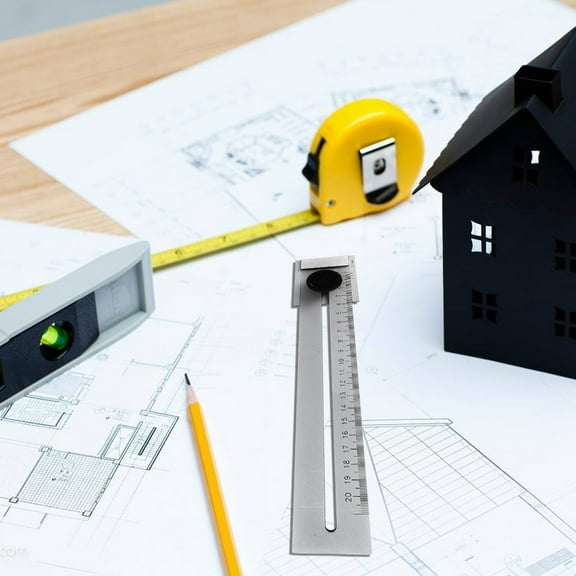 LEORX Ruler Marking Tool Parallel Ruler Marker Stainless Steel Drawing Lines Engineering 1Pcs