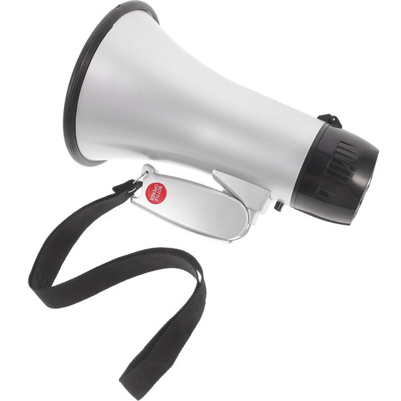 LEORX Small Bullhorn Megaphone Silver 1Pcs 8.7X5.3X5.3in