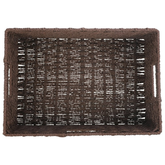 LEORX Handwoven Basket Storage Container Coffee Paper Storage Organization for Office Use 1Pcs