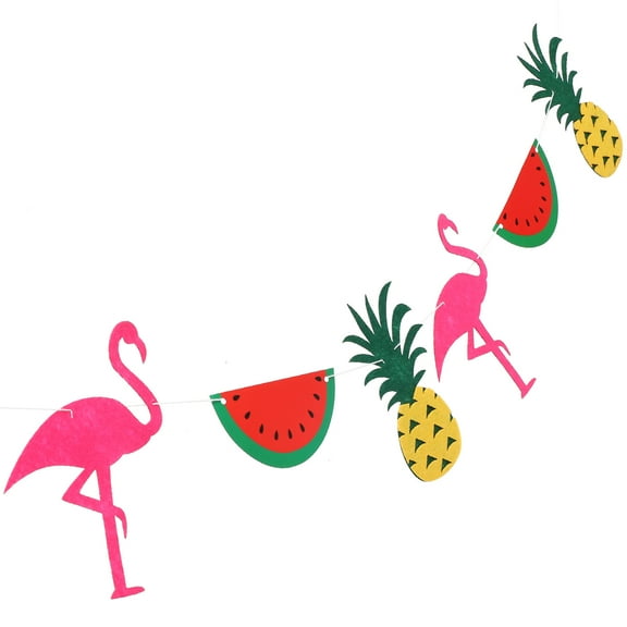 LEORX Hawaiian Banner Flamingo Buntings Banners Felt Assorted Color 1Set