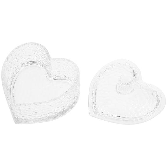 LEORX Heart Shape Glass Storage Jar, Transparent, Perfect for Wax Warmer, Jewelry Organizer
