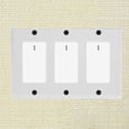 thumbnail image 1 of LEORX White Three Gang Screwless Wall Plate Cover Sleek Outlet Frame for Home Decor, 1 of 8