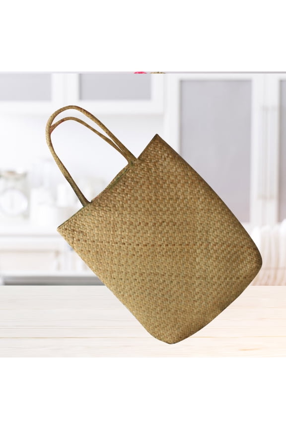 Hobo Bags for Women Yellow Large Square Straw 1Set Carry Daily Items for Everyday Use