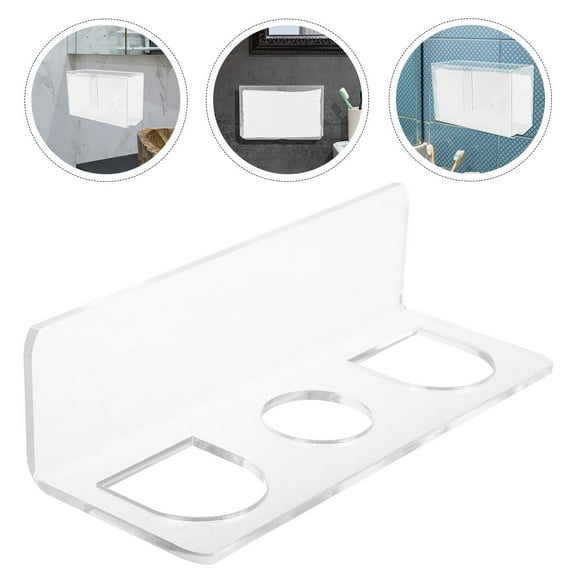 LEORX 1Set Transparent Acrylic Hair Brush Holder Wall Mounted Hair Tool Organizer for Bathroom