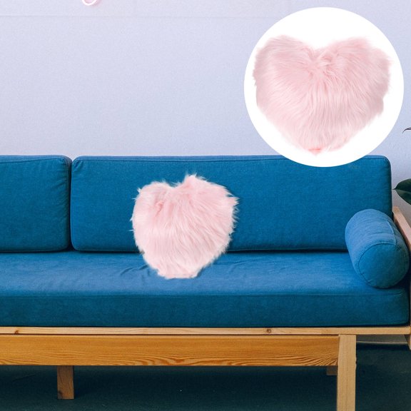 LEORX Hugging Pillow Pink Heart Shaped Pillow Plush Heart Decorative Pillows for Car Decor 1Set
